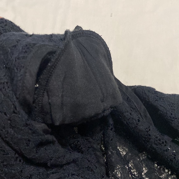 Vintage Black sheer Lace crop Biker style jacket size M - Picture 11 of 12